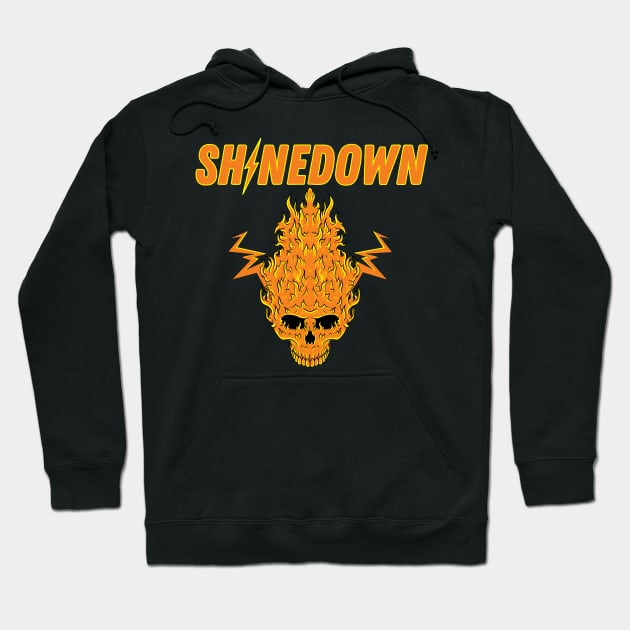 Fire skull shinedown Hoodie by NexWave Store